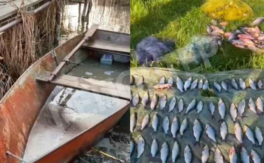 На Каховском водохранилище браконьер наловил 30 кг рыбы