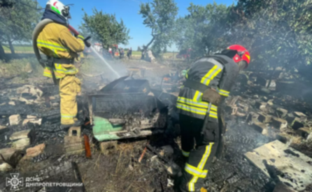 У Нікопольському районі згоріли вулики на території приватного домоволодіння