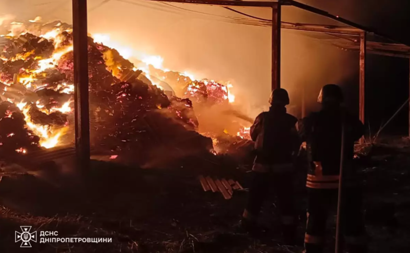 Вогнеборці Нікопольщини ліквідували пожежу, що виникла внаслідок ворожої атаки